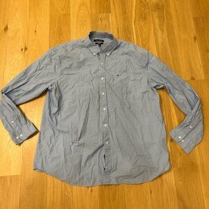 Crown & Ivy Long Sleeve Button Down Light Blue Shirt Size XXL